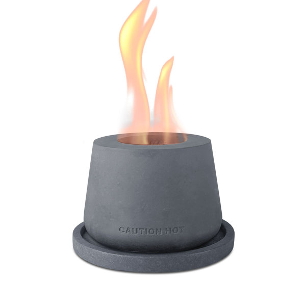 Kante Foyer de table rond en béton à alcool de 5,1 po Kante, verre bleu